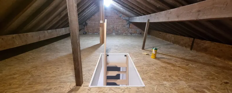 Le plancher terminé (Aménagement de combles, Mériel)