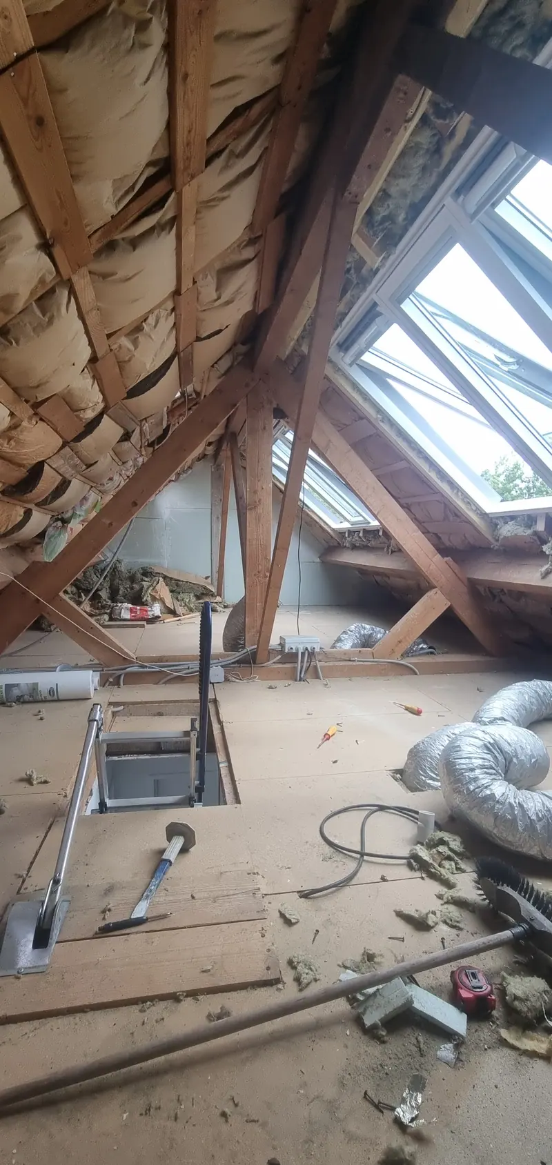 Les combles avant travaux (Aménagement de combles, Herblay)