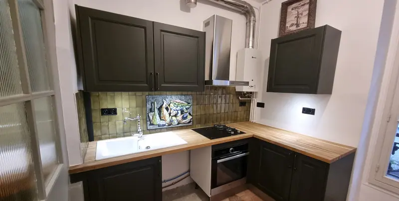 La cuisine (Rénovation complète d’un appartement, Paris)