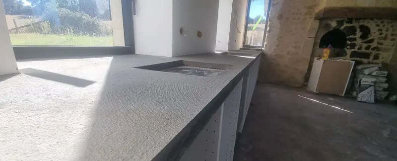 Les plans de la cuisine en cours (Rénovation d’une maison en pierre, Perche)