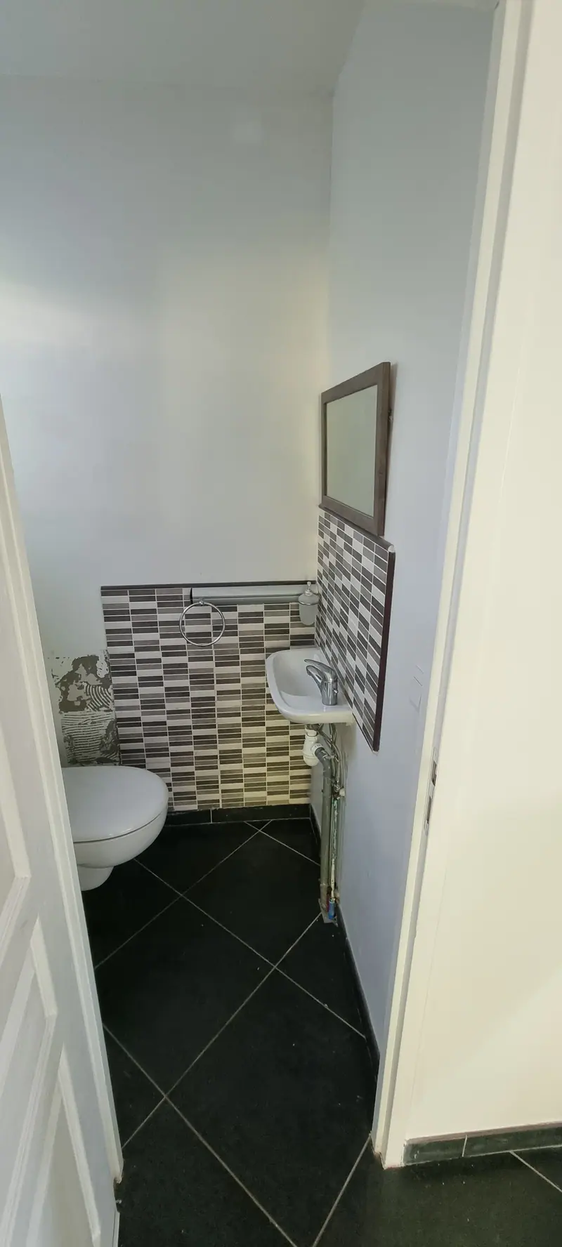 Le premier WC avant travaux (Rénovation de deux WC, Villiers-Adam)